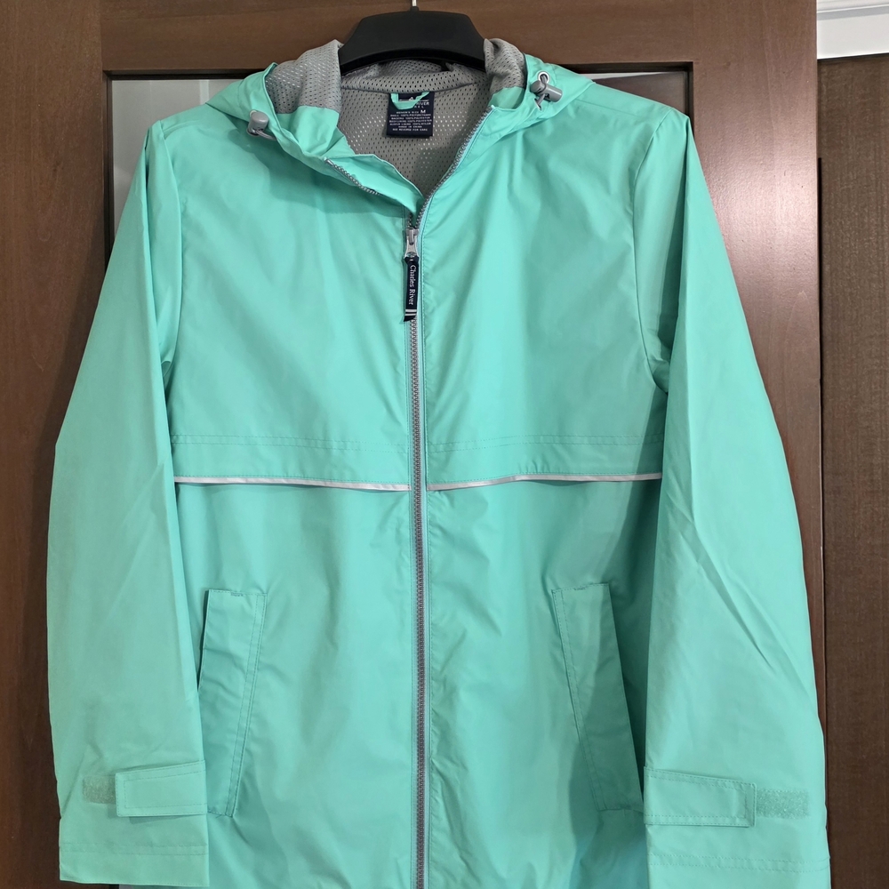 Charles River Apparel Mint Green Hooded Rain Jacket